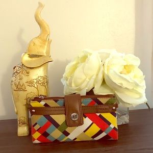 Relic multicolor crossbody wallet.